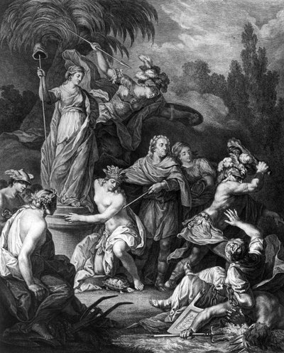 Allegory of The Independent America, dedicated to the American Congress, engraved by Jean Charles Levasseur, 1778 by Antoine Borel